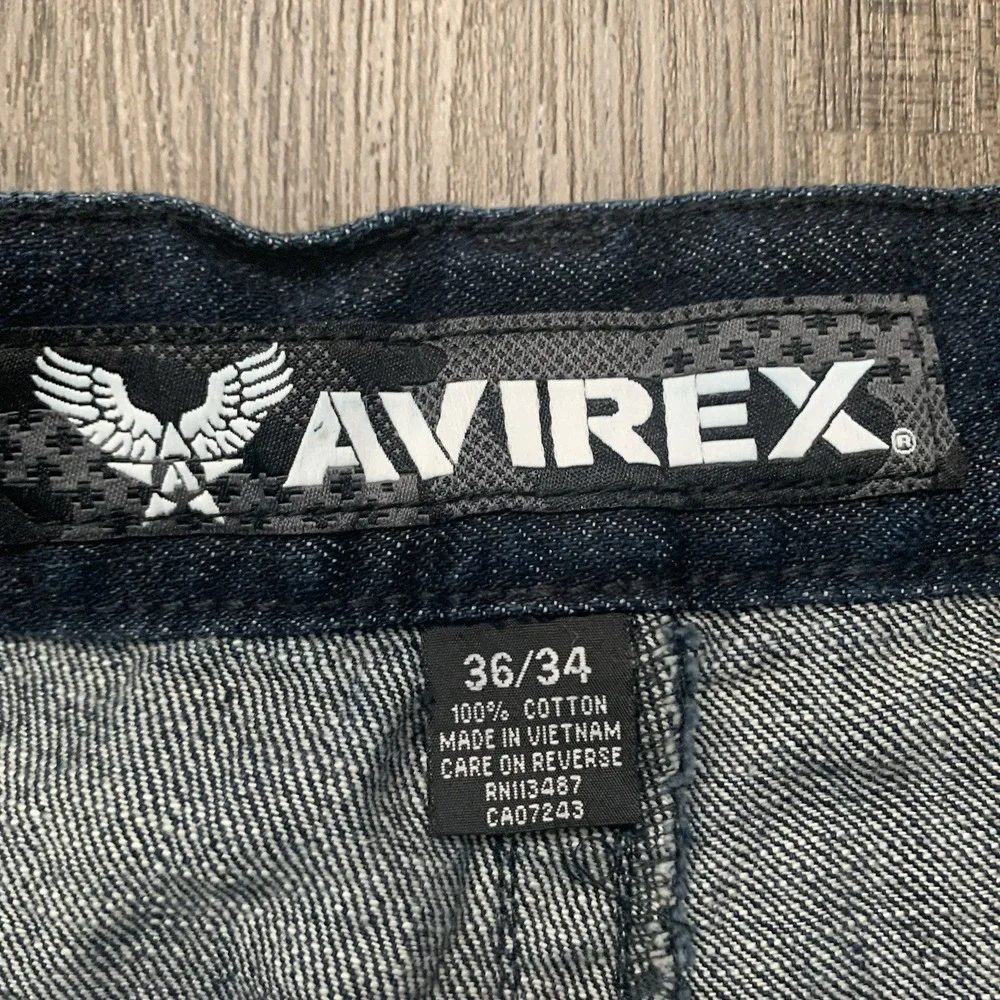 Avirex Jeans Blue‎ Relaxed Baggy Denim Dark Wash Mens 36x34*(34x31) Y2K Skater